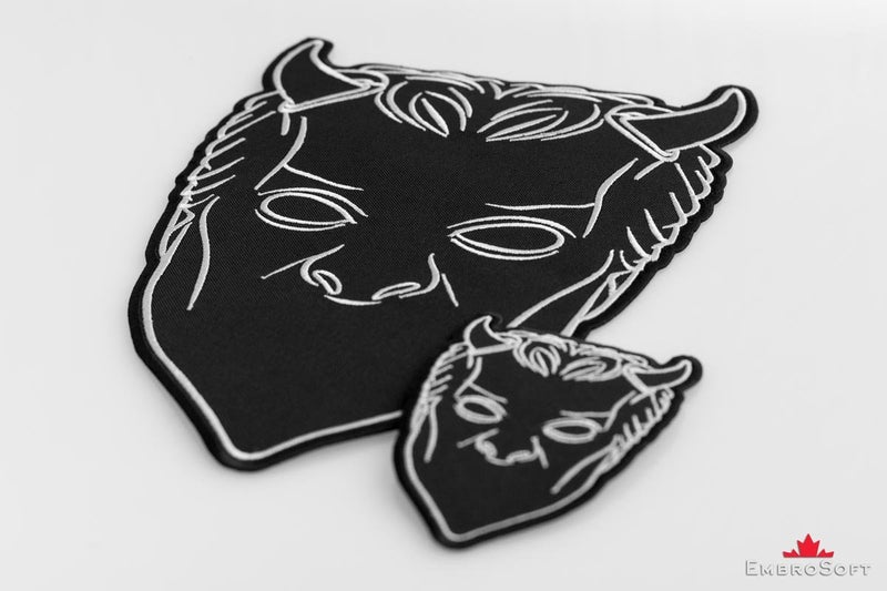Embrosoft Ghost Band Nameless Ghoul Black Mask Embroidered Patch â€“ Pack of 1 Heavy Metal Embroidery Emblem â€“ Iron On and Sew On Applique Patch for Bikers â€“ 2.7 x 4 inches - Image 3